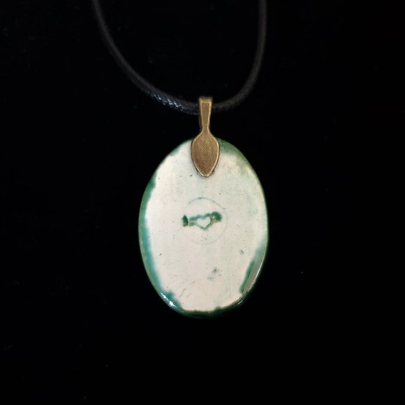 Handmade Ceramic Bottle Green Octopus Kraken Pendant Necklace - Picture 7 of 11